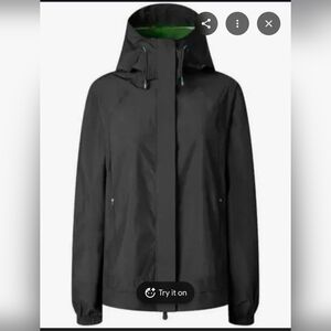 SAVE THE DUCK Black Suki Rain Jacket NWT Women's L/XL
